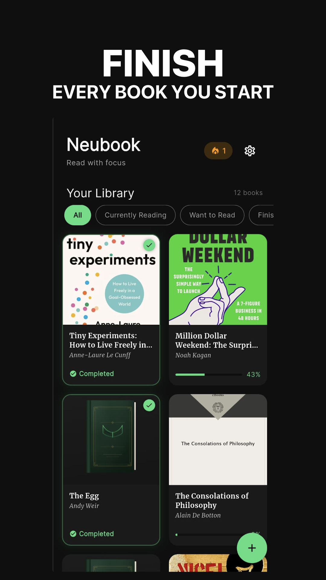 Neubook: Finish what you started reading gallery image