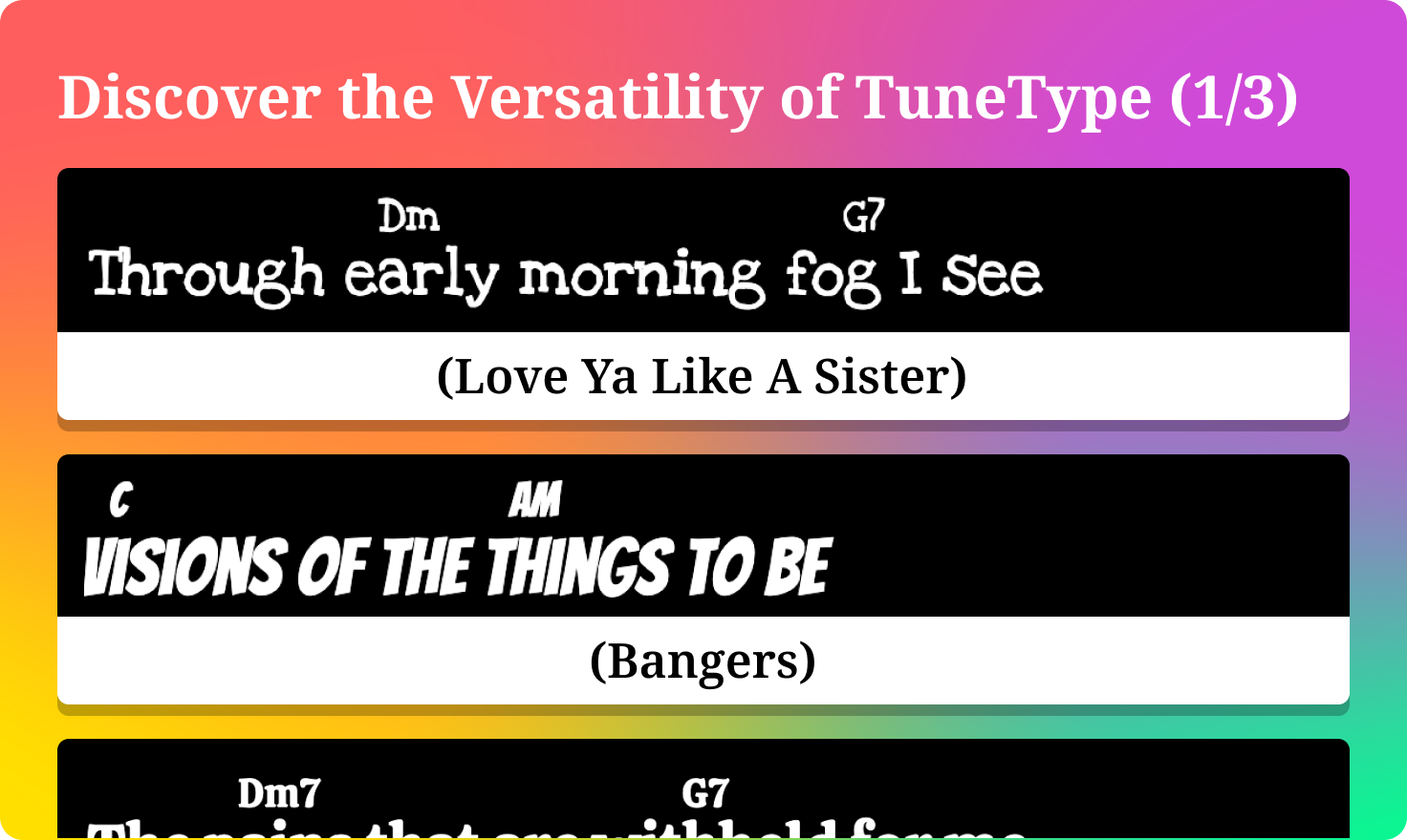 Tunetype - Una fuente con acordes ligaduras que armoniza letras y acordes media 3