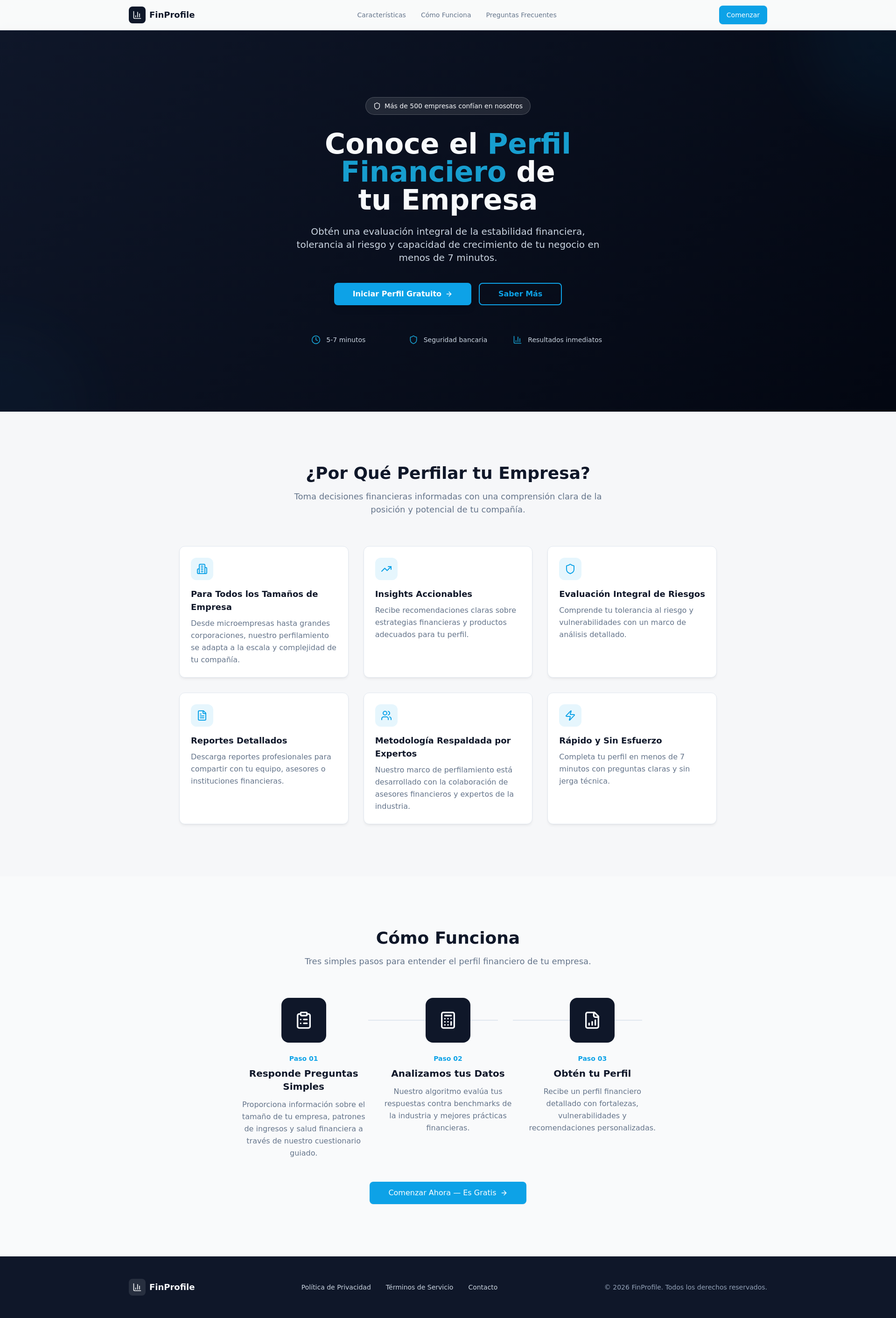 FinProfile - Main product screenshot demonstrating key features and user interface