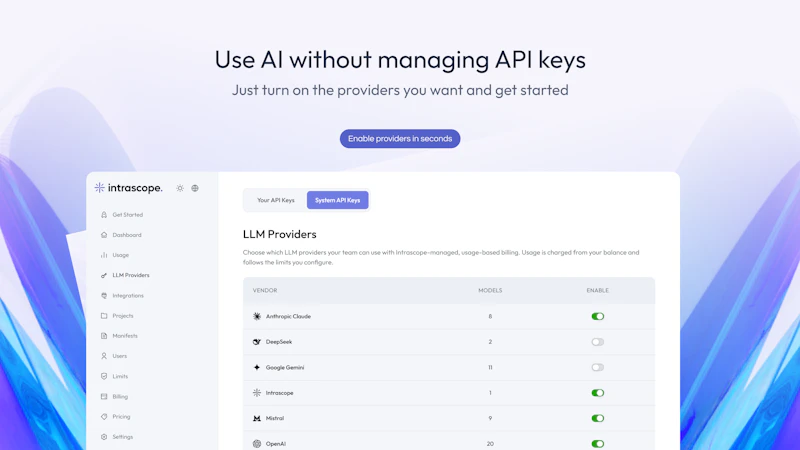Intrascope: BYOK + Managed AI for Teams screenshot 4