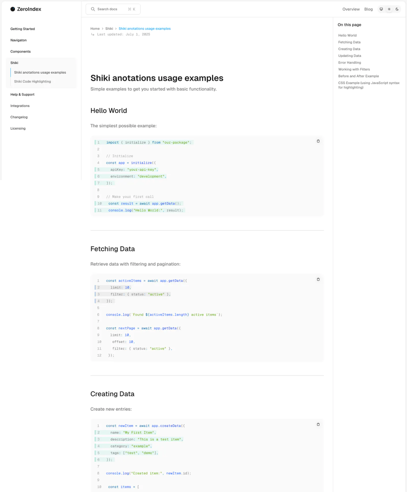 Zero Index screenshot