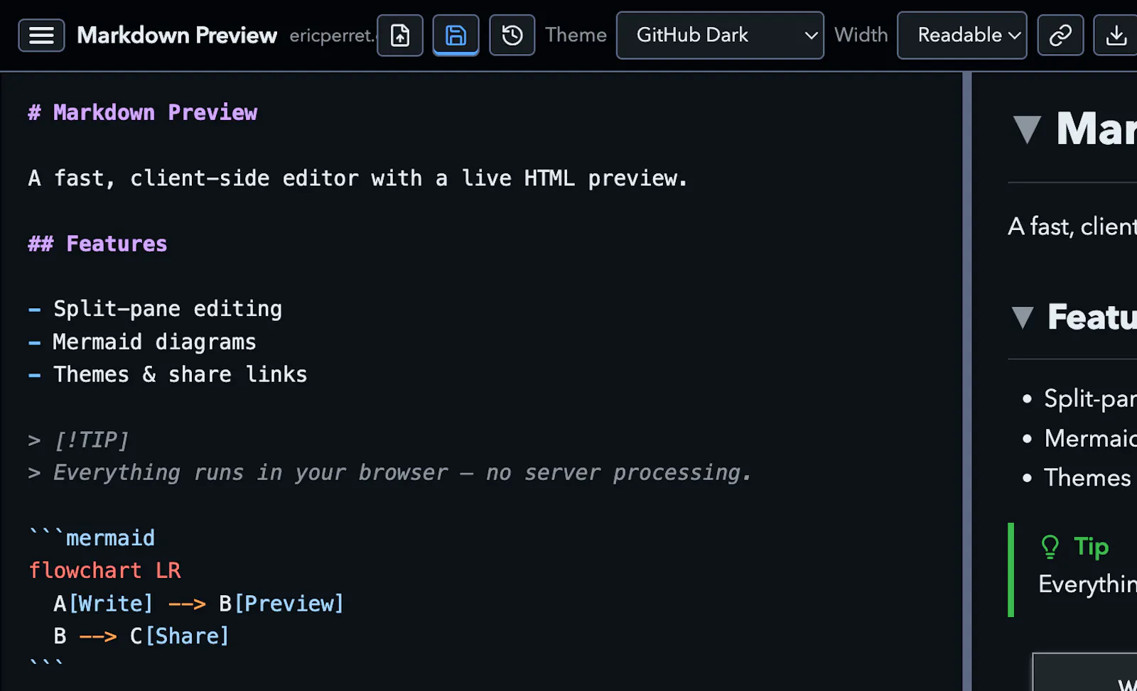 Markdown Preview screenshot 2