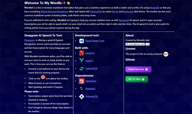 Wordleit Markdown Editor gallery image