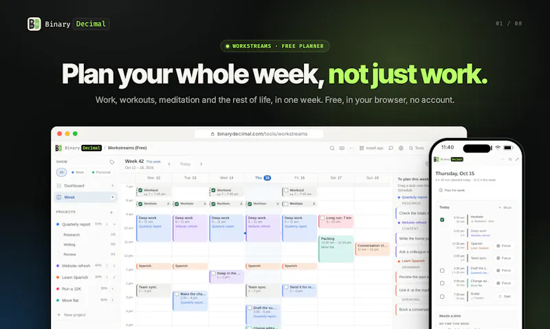 Workstreams by Binary Decimal screenshot 2