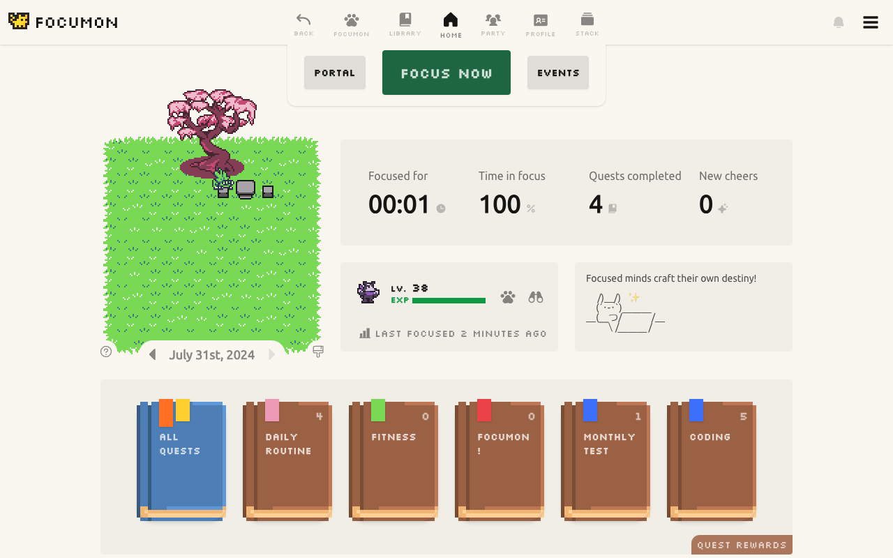 Focumon (Buildspace S5) - Gamify свои ежедневные цели! медиа 7