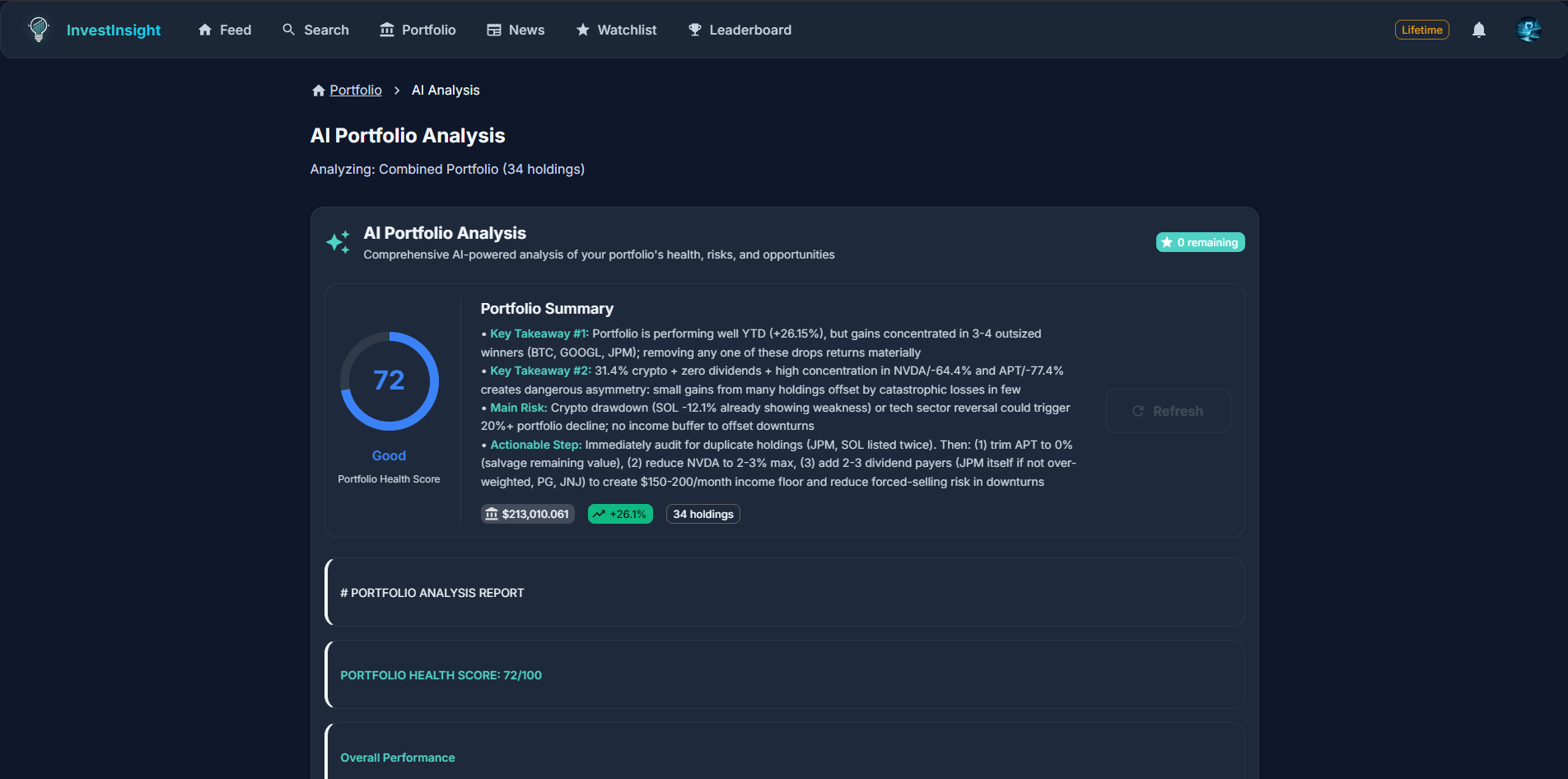 InvestInsight - Screenshot 3 showing product features and functionality