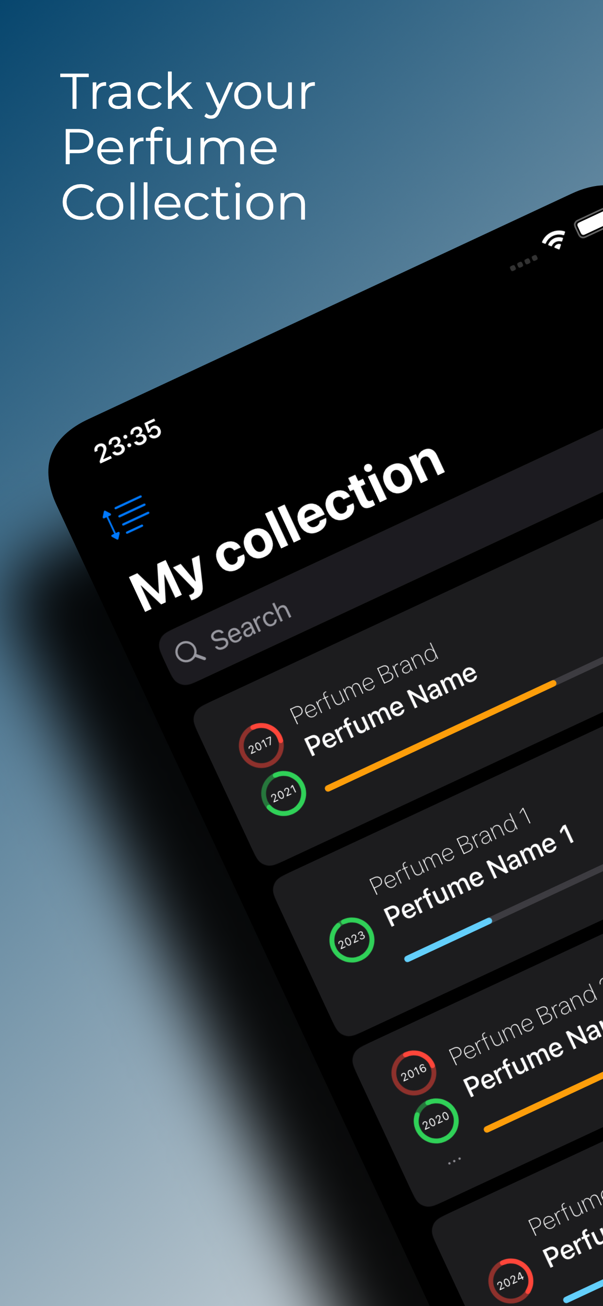 Media Tracker minyak wangi - Senarai bau - Penganjur Koleksi Perfume IOS 1