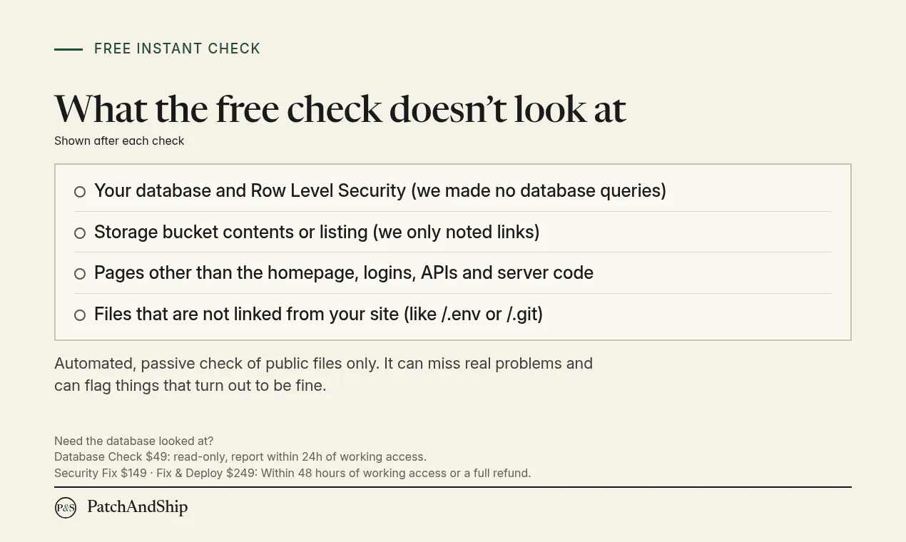 PatchAndShip Free Check gallery image