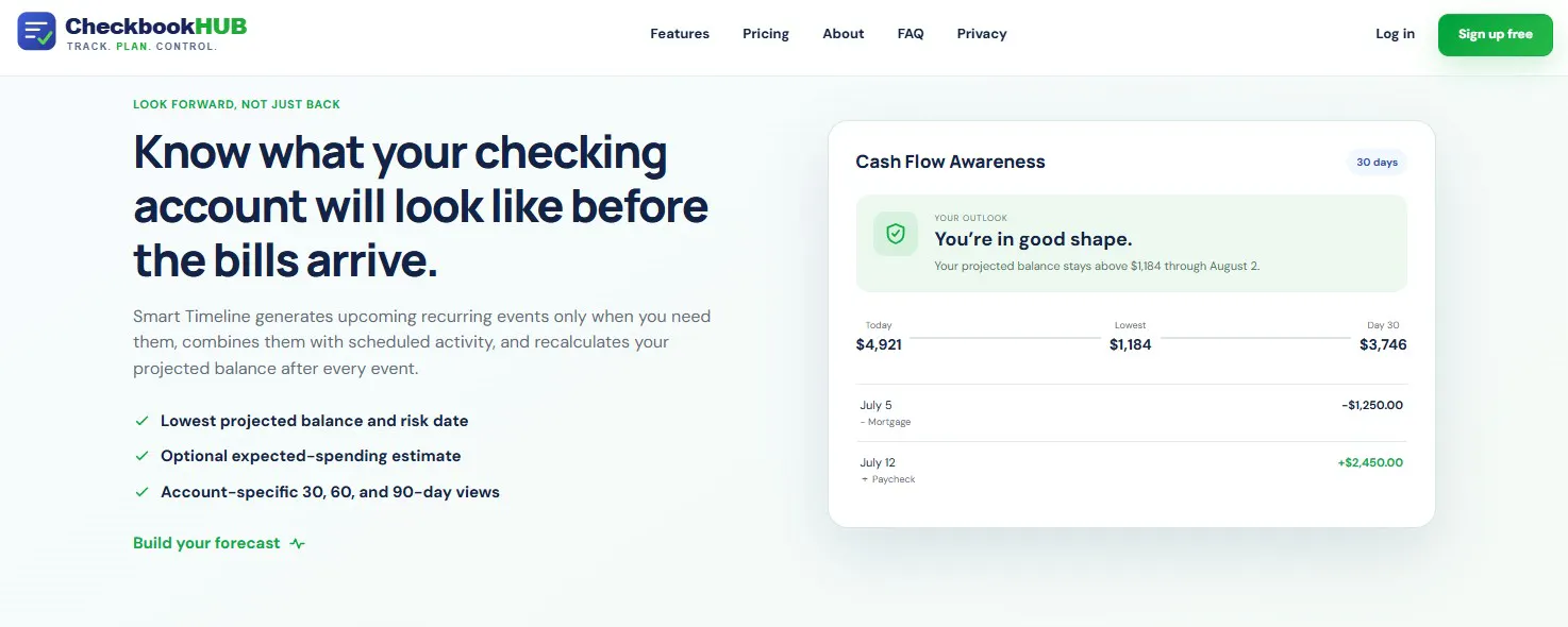 CheckbookHUB · Track. Plan. Control. gallery image