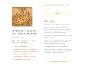 Cofounder Dating for Indie Hackers gallery image