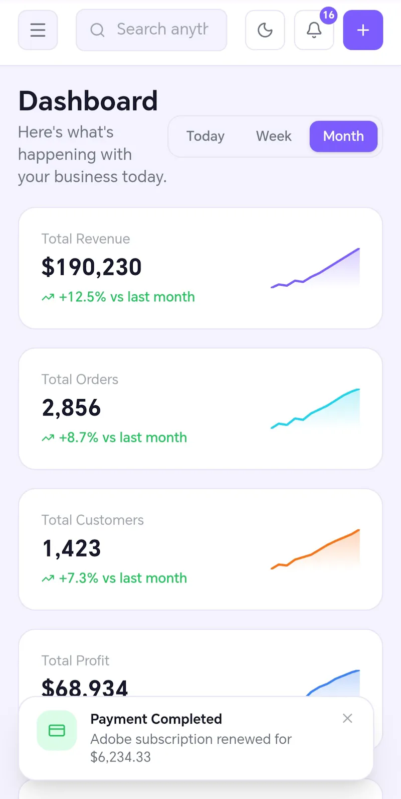 Wearfin Dashboard screenshot 4