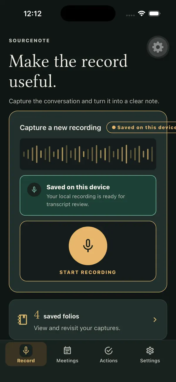 SourceNote: AI Meeting Notes gallery image