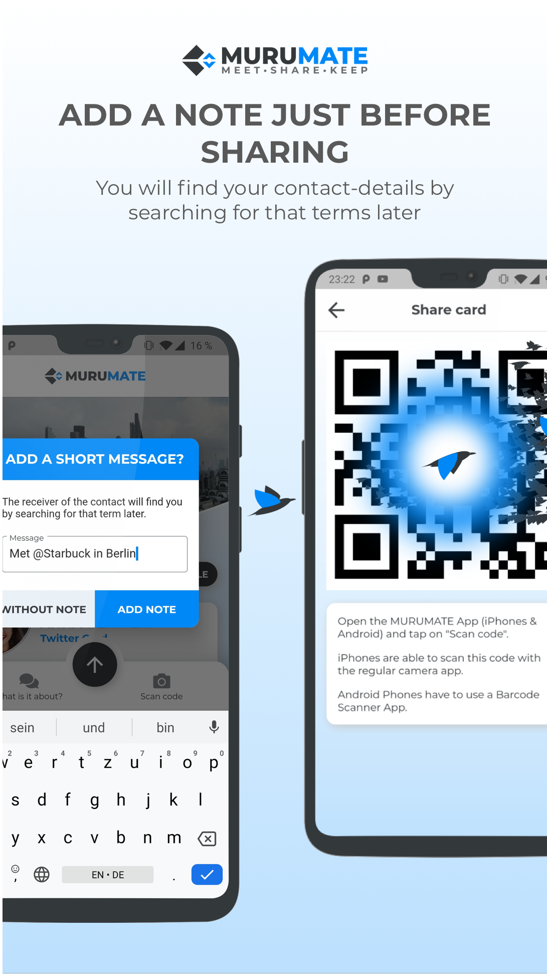 MURUMATE App - Share your contact gallery image