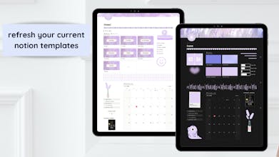 Lavender Notion aesthetic bundle gallery image