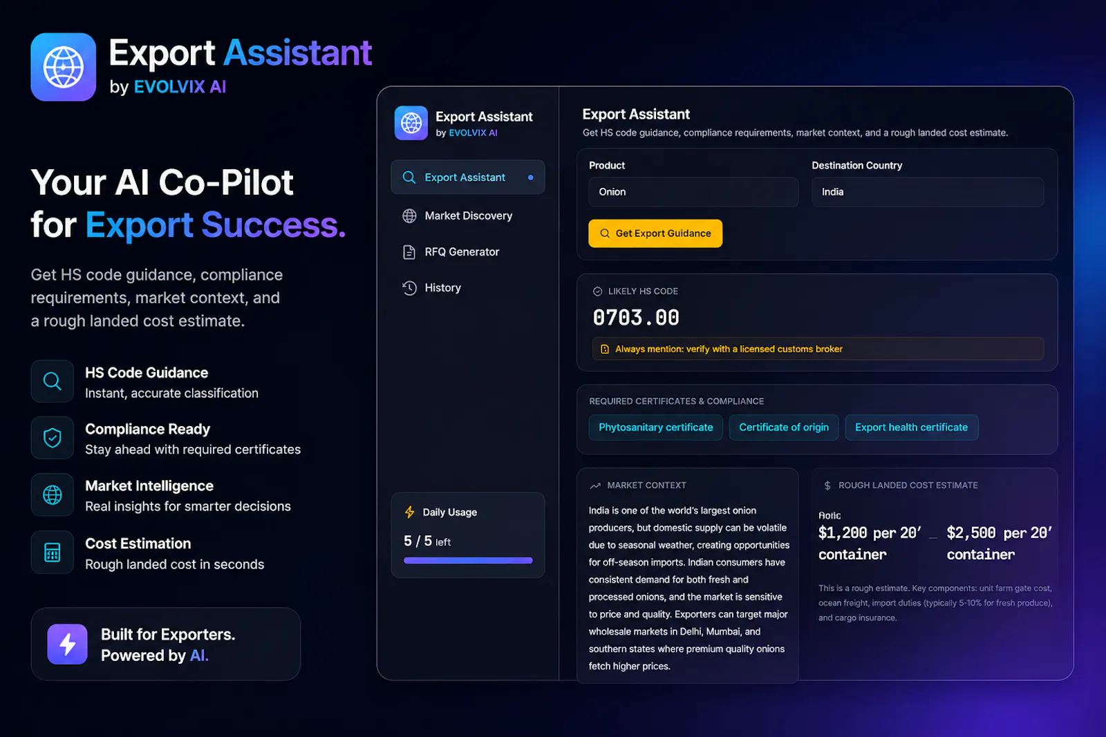 Export Assistant by Evolvix AI screenshot 2