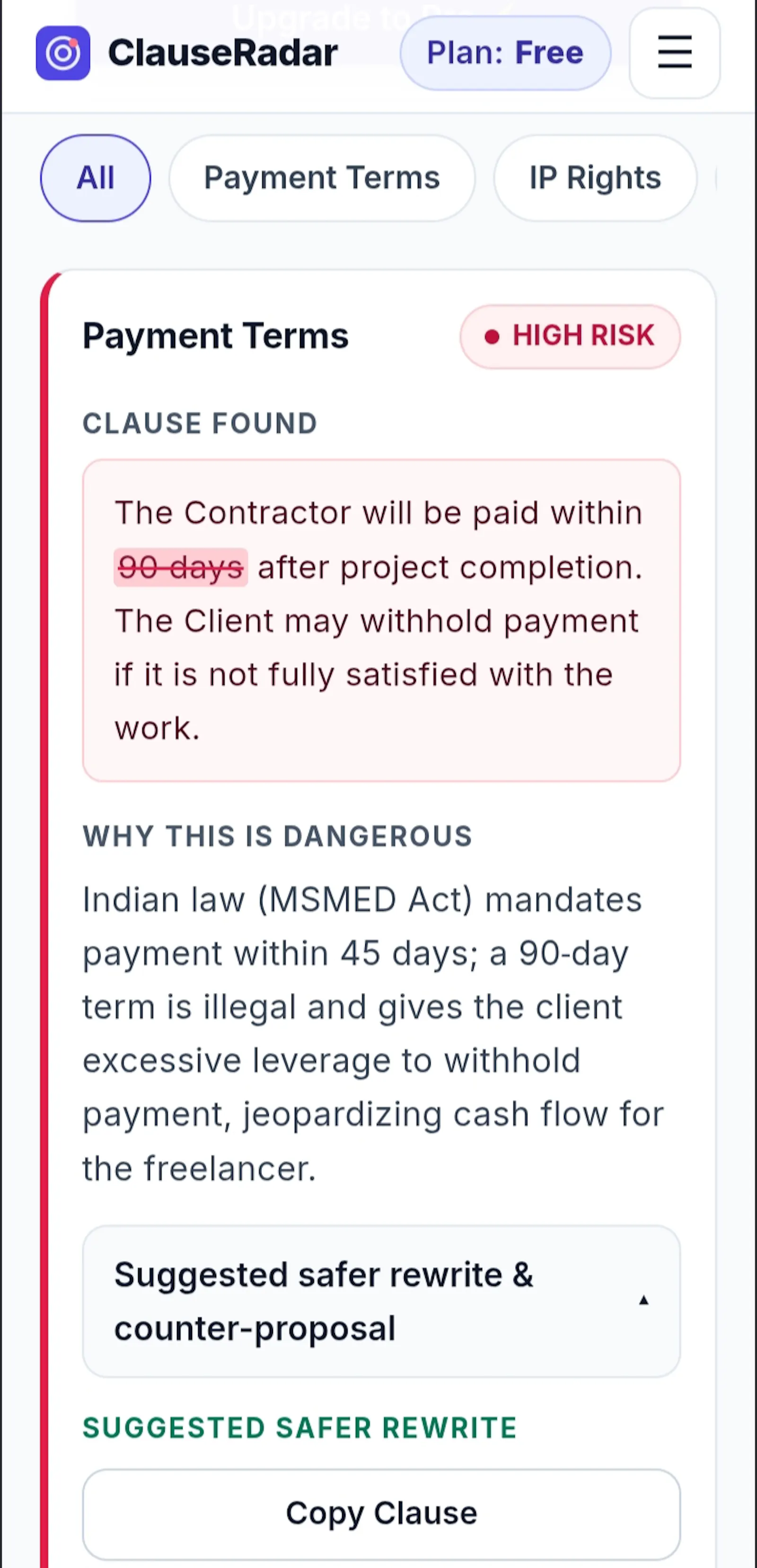 ClauseRadar screenshot 4