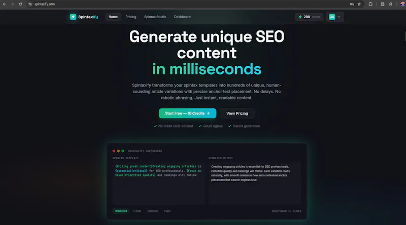 Spintaxify screenshot 1