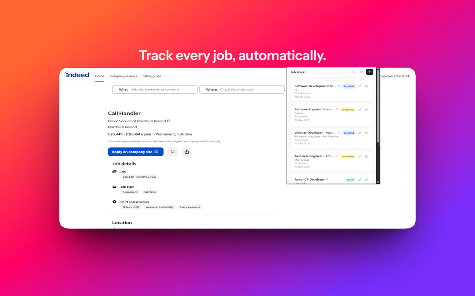 Job Trackr – My First Dev Project screenshot 1