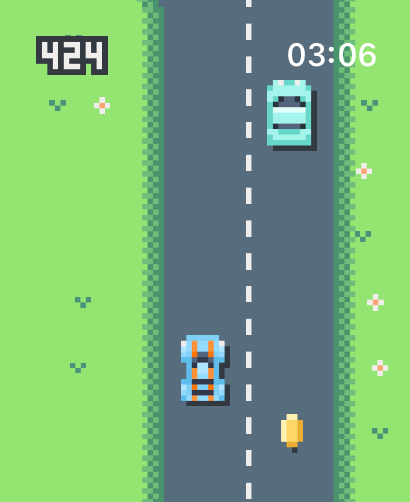 Winziges Rennwagen - Retro Pixel Racing.Für Apple Watch gebaut. Medien 4