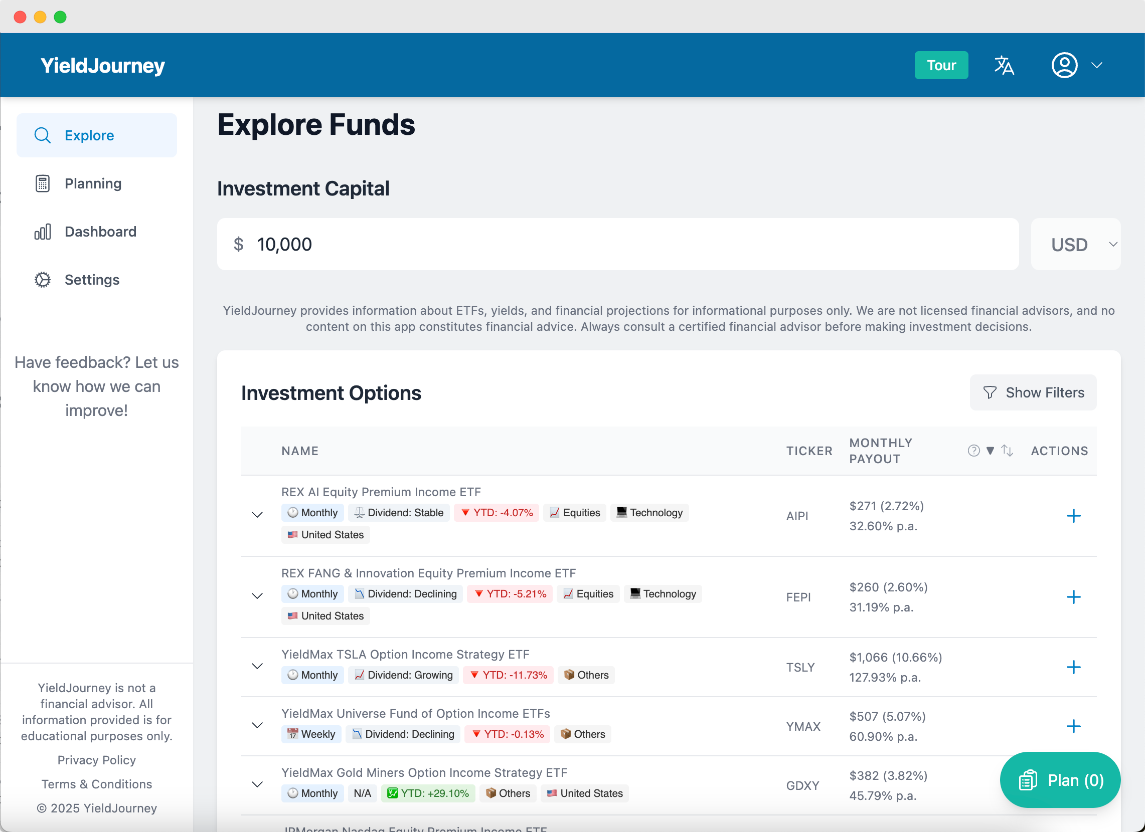 Raldjourney: dividendi mensili principali media 2