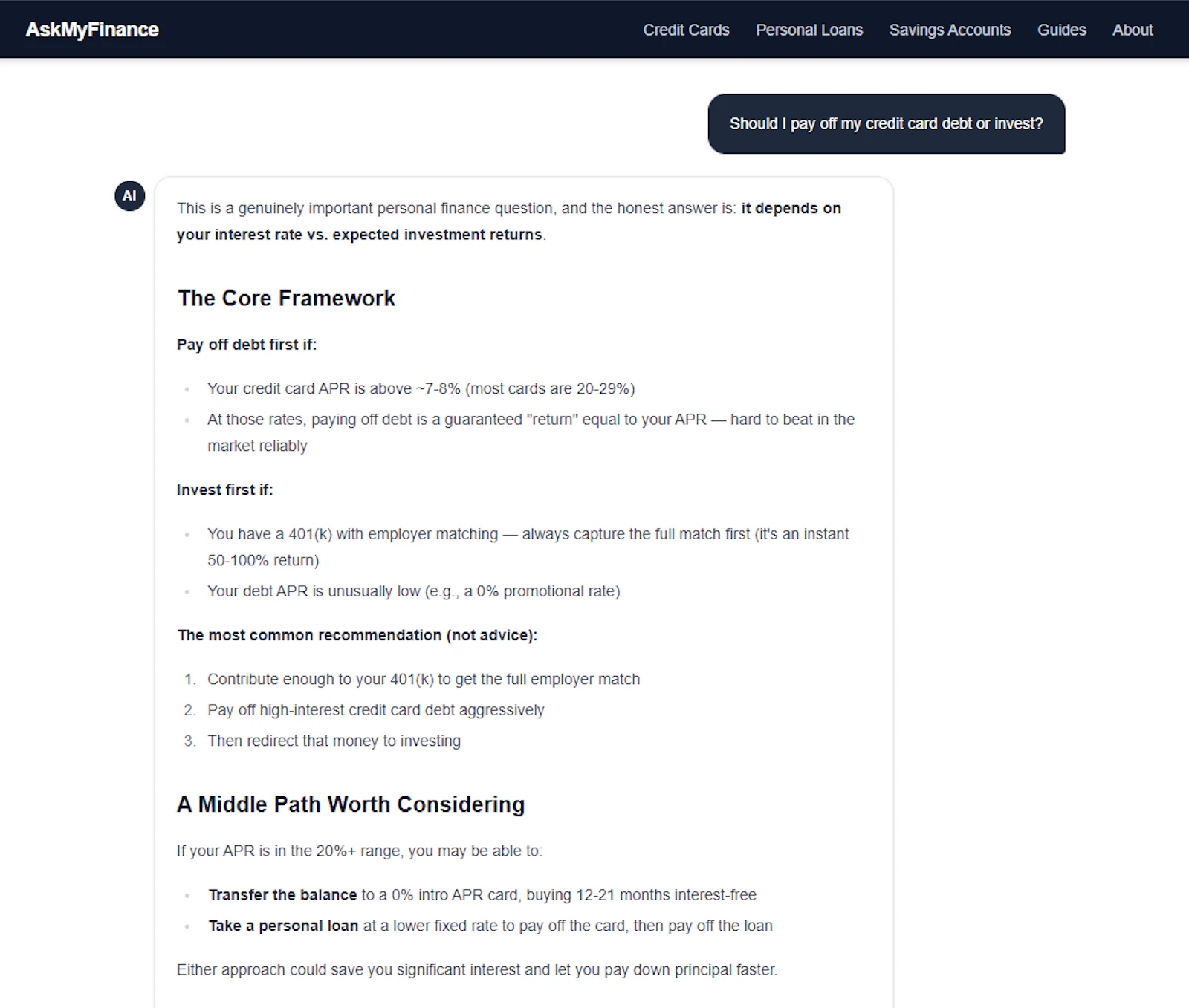 AskMyFinance screenshot 1