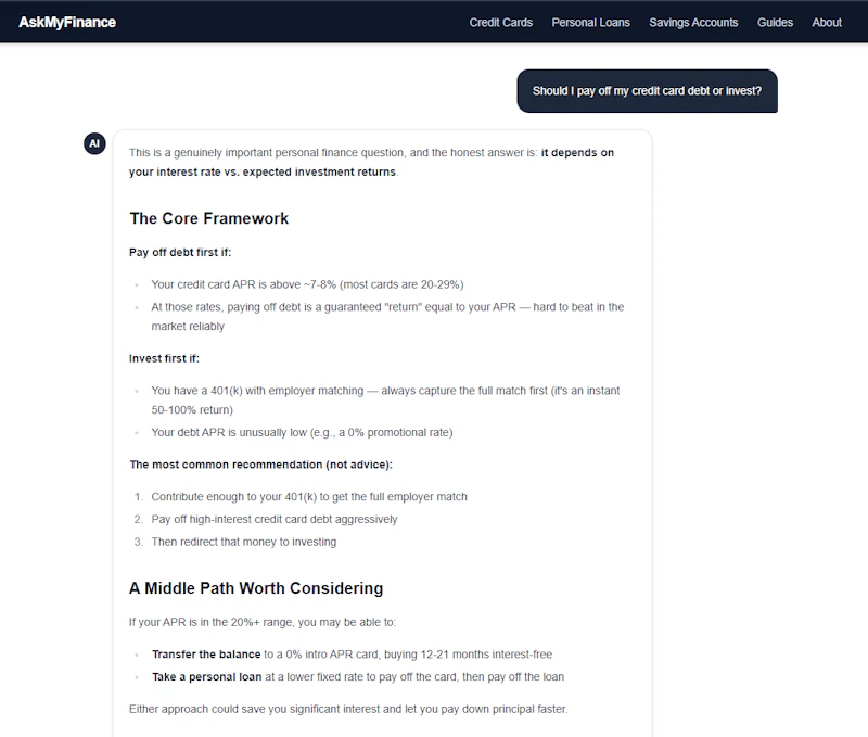AskMyFinance screenshot 1