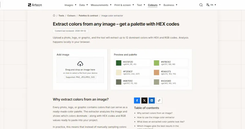 Image Color Extractor - 12 HEX Codes screenshot 1