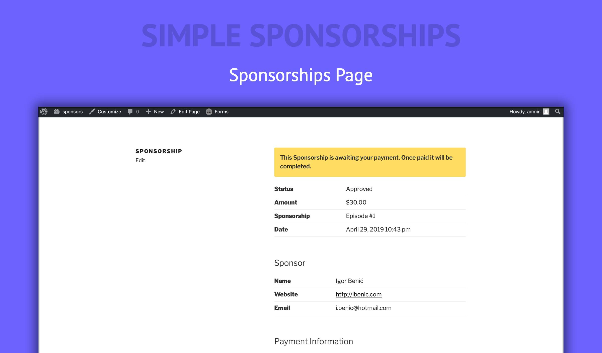Simple Sponsorships gallery image