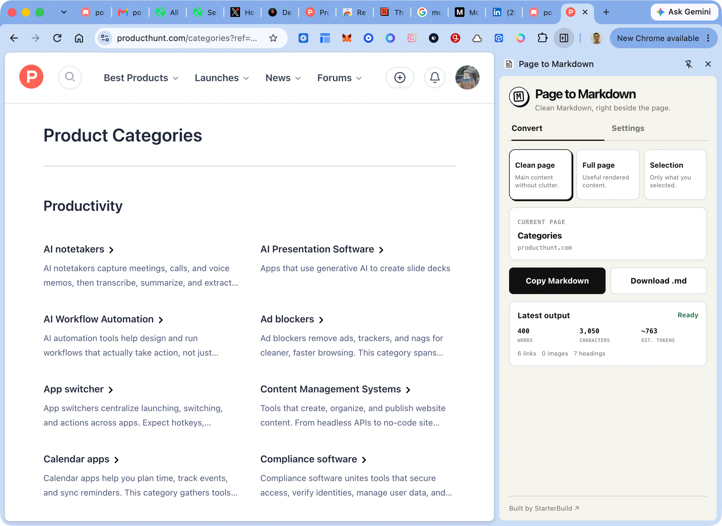 Page to Markdown gallery image