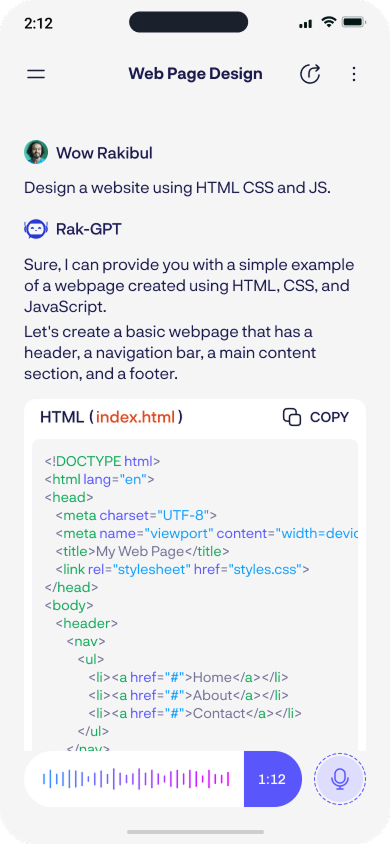 Mídia 3 de Rak-gpt - Ai Chatbot GPT Mobile App UI Design