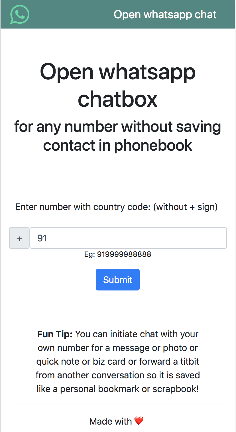 Open whatsapp chat without Saving number gallery image