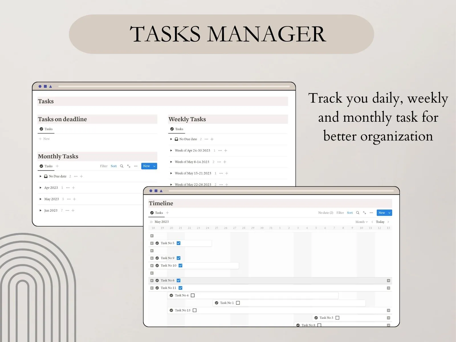 Project and Task Manager Notion Template gallery image