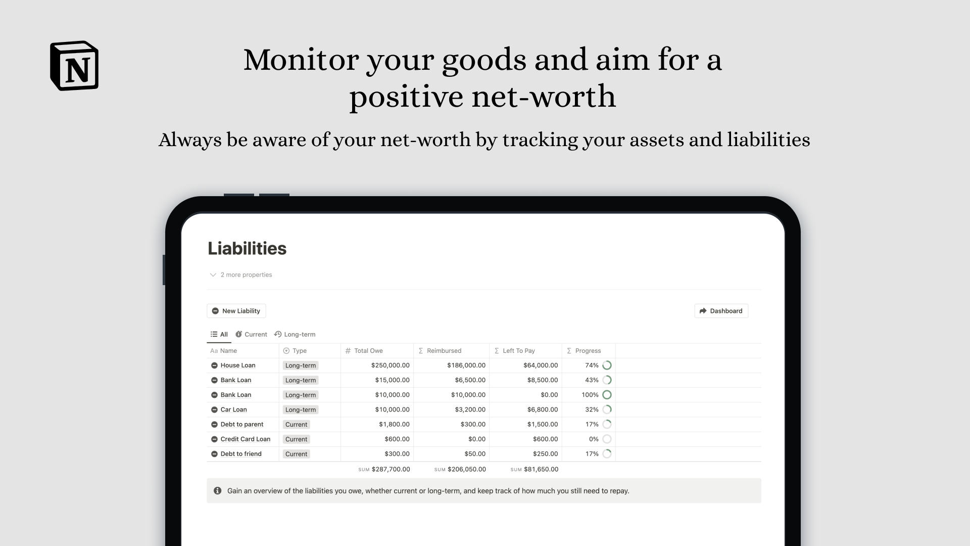 Notion Optimal Finans Sistemi - Tüm mali durumunuzun kontrolünü ele alalım medya 5