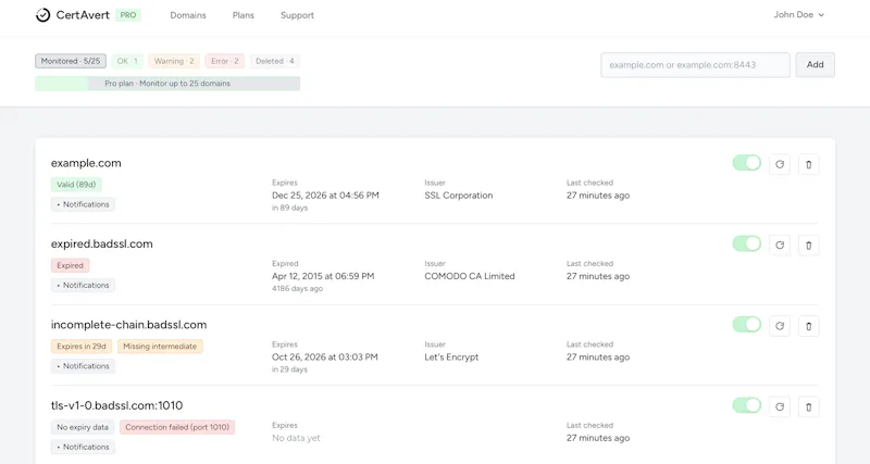 CertAvert screenshot 1