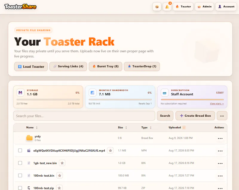 ToasterShare screenshot 1