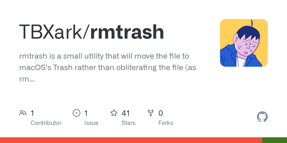 Mídia 1 de rmtrash - alternativas para `rm` no macOS - Mova arquivos e diretórios para o lixo do macOS.