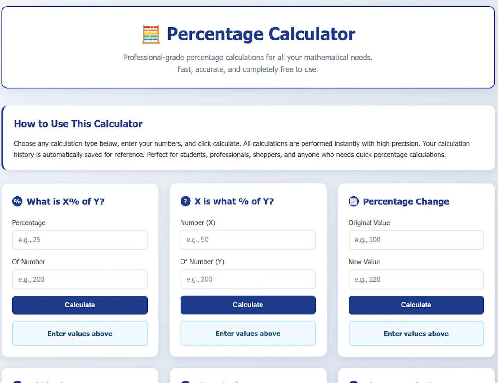 Percentage Calculator screenshot 1
