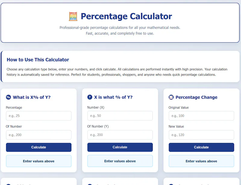 Percentage Calculator screenshot 1