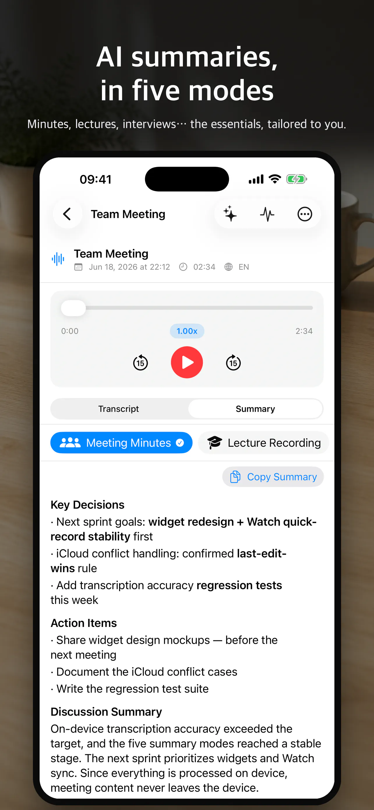 Nogmi — Record and Summarize On-device screenshot