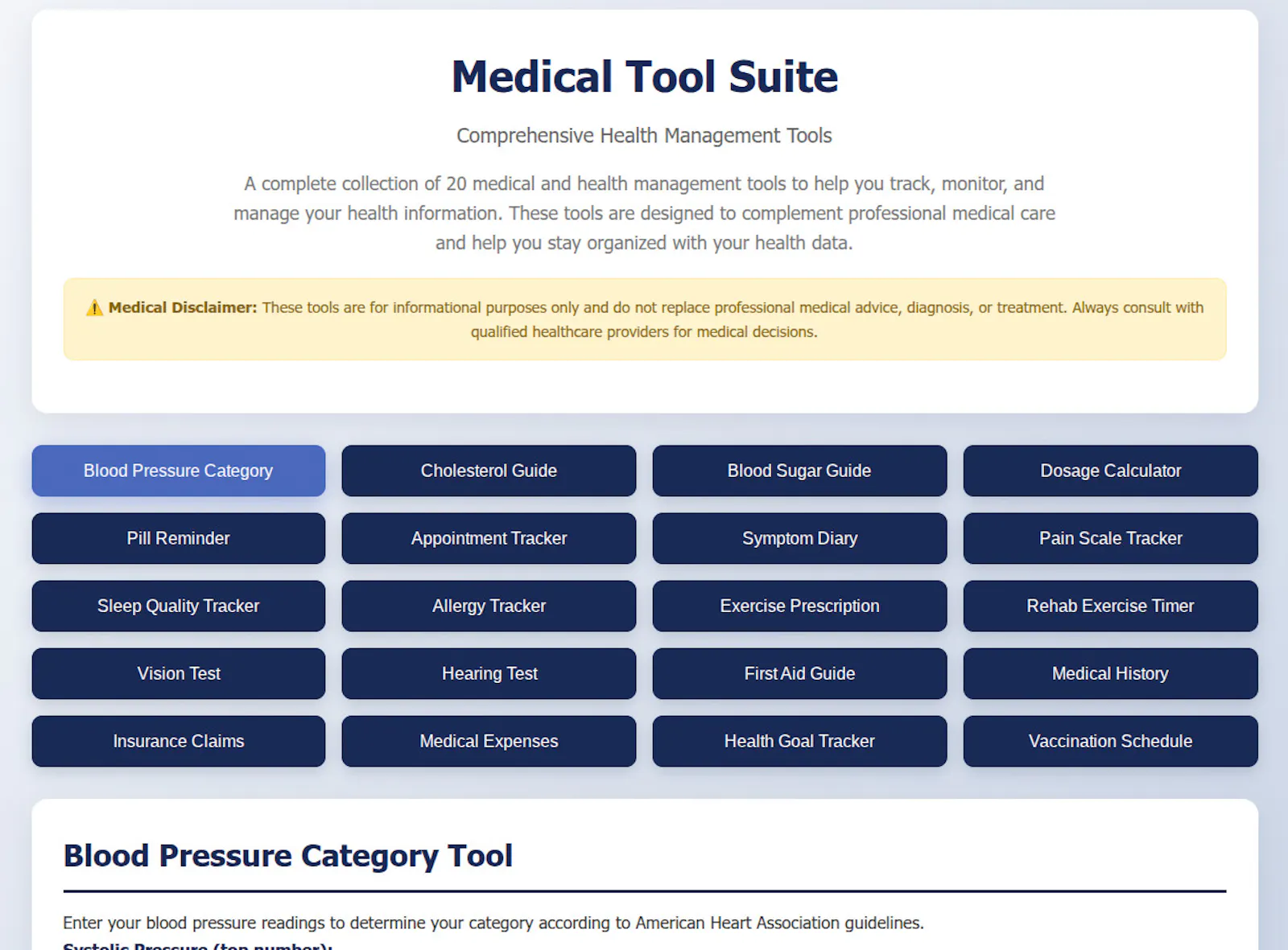 Medical Tool Suite screenshot 1