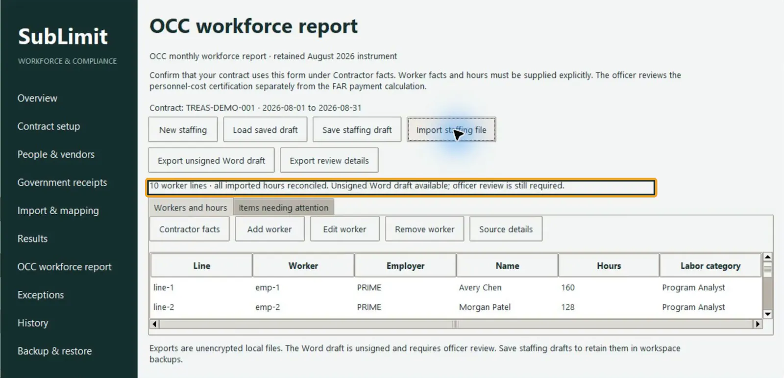 SubLimit screenshot 2