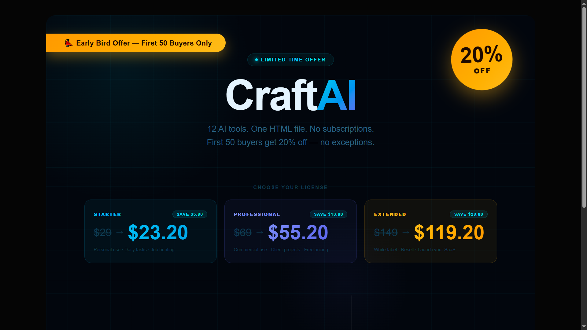  CraftAI Premium AI SaaS Template