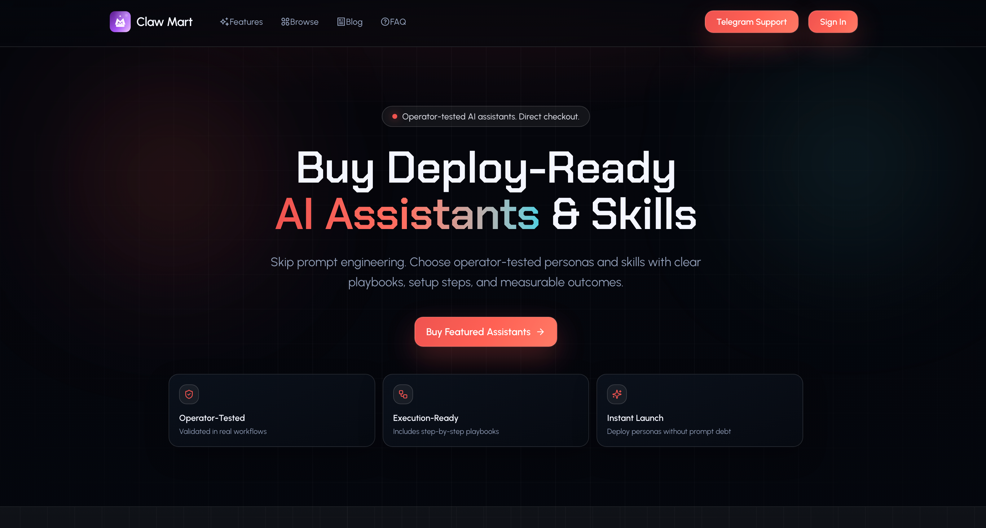 Claw Mart - Product Hunt launch logo and brand identity