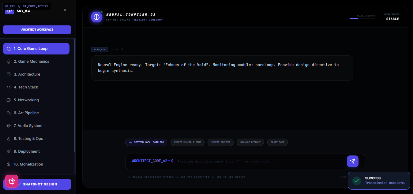GameArchitect 2.0 - Screenshot 5 showing product features and functionality