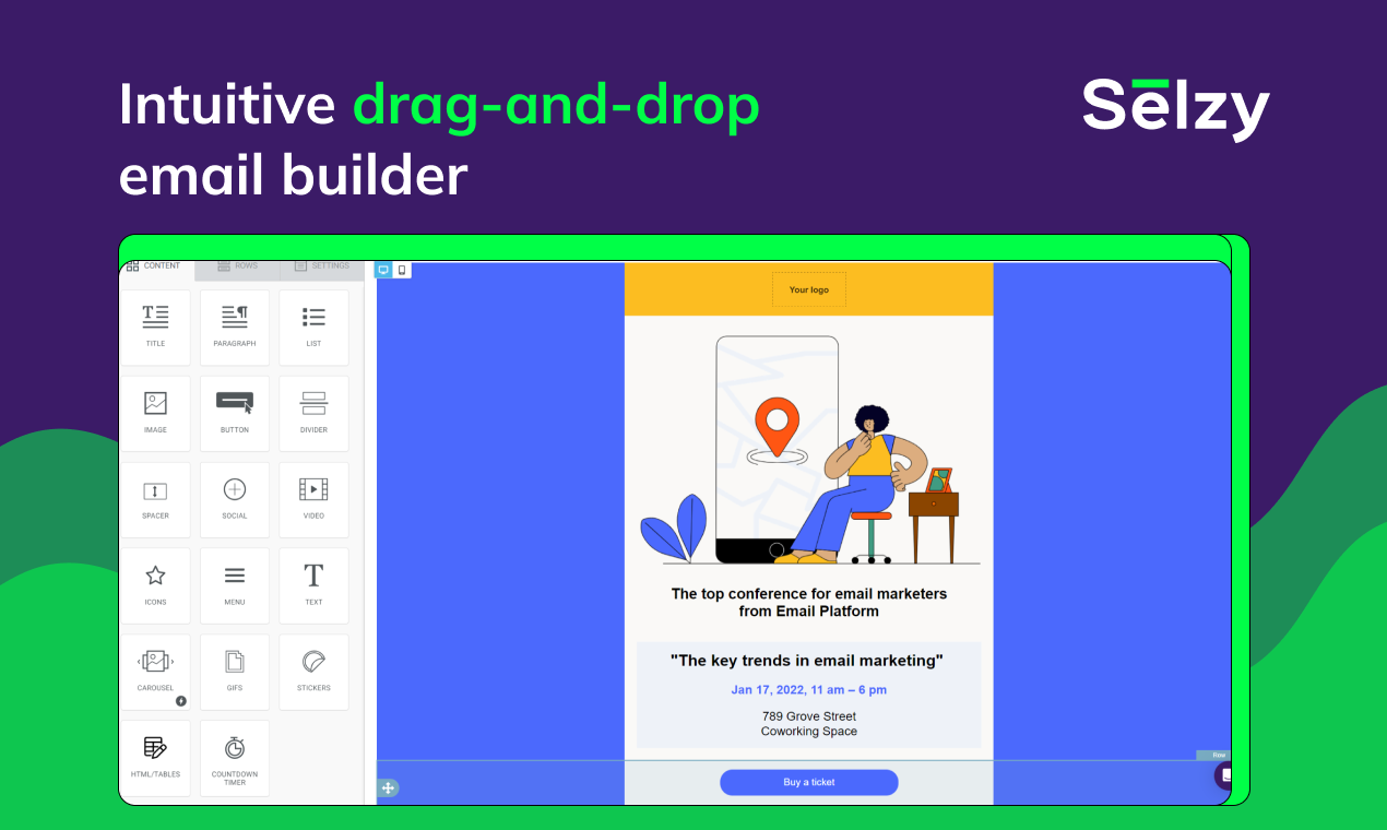 Selzy - Start strong: easy email for startups, expert help 24/7 media 2