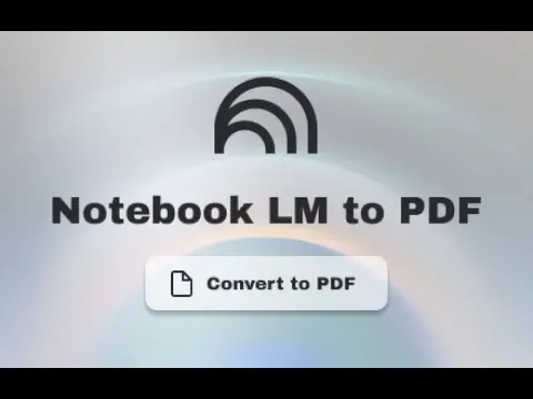 NotebookLM to PDF, Word, Markdown export gallery image