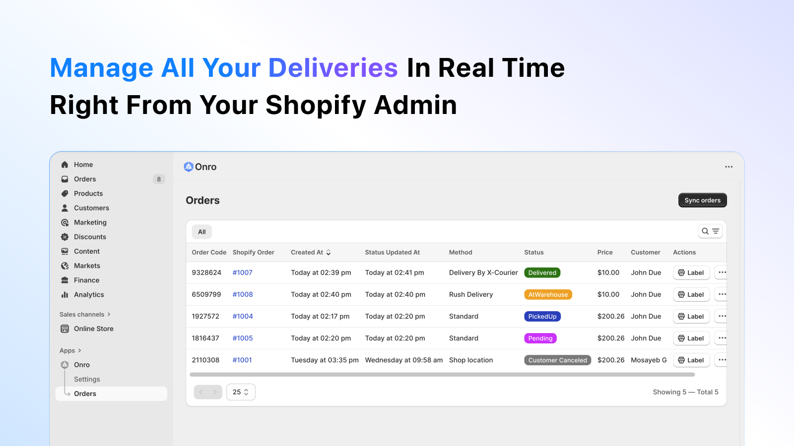 Onro Shopify App gallery image