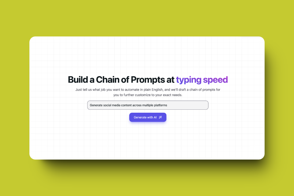 startuptile PromptChainer-Free & fast chain of prompts generator