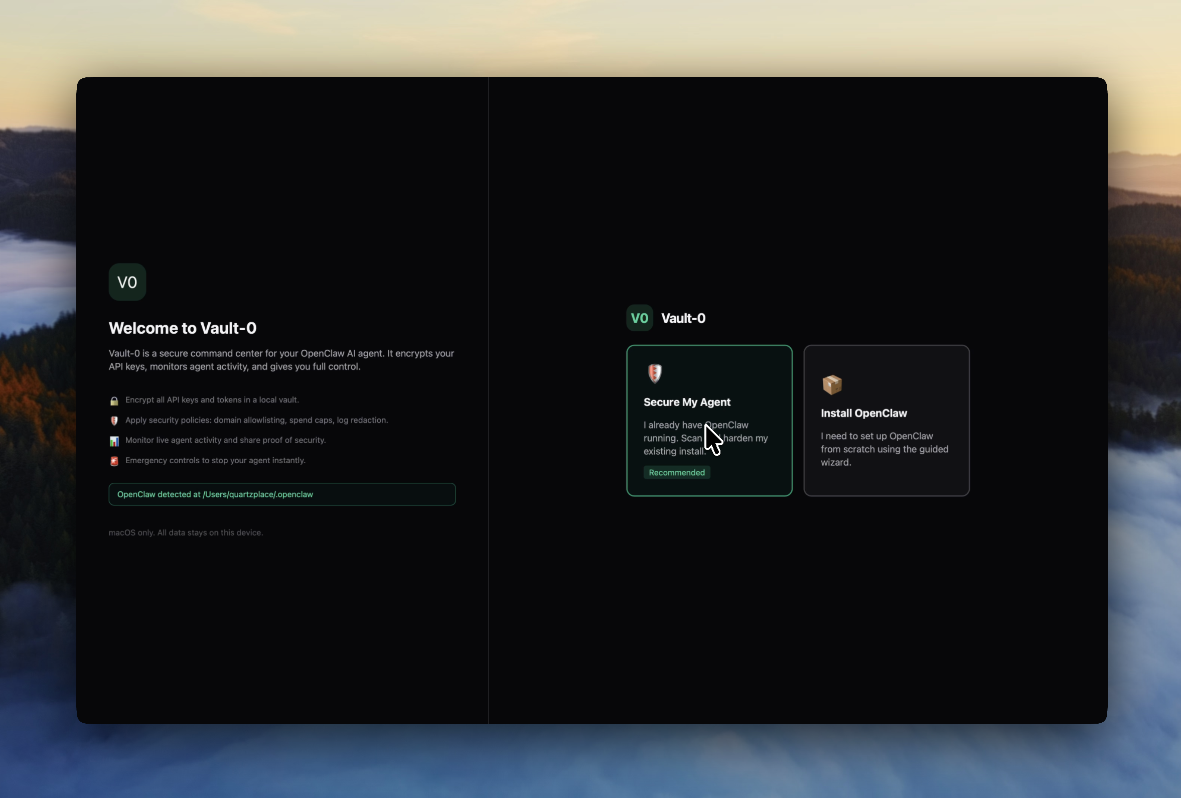 Vault-0 - Main product screenshot demonstrating key features and user interface