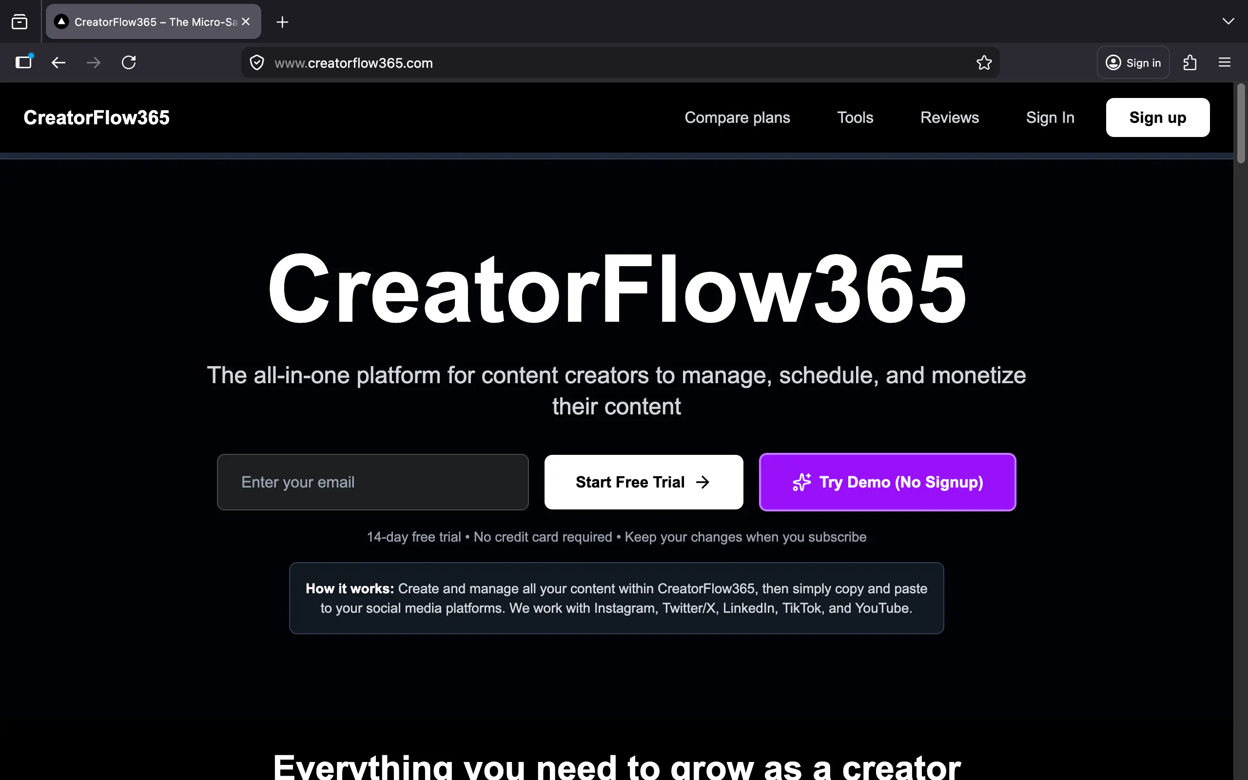 CreatorFlow365 제품 배너